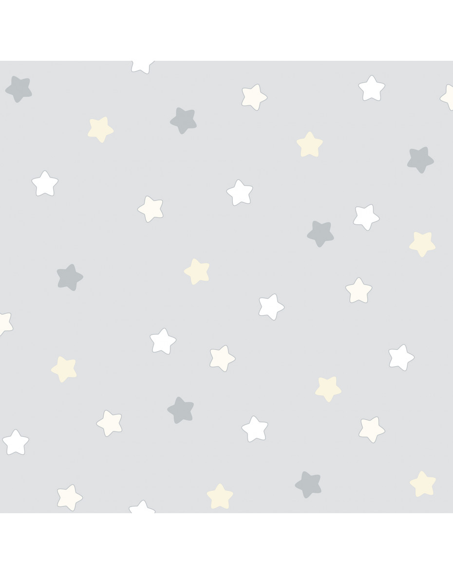 Detská tapeta s hviezdičkami 102253 - sivá a biela